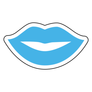 Kiss Lips Sticker (Baby Blue)